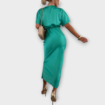 Luxury Velvet V Neck Maxi Evening Dress for Women