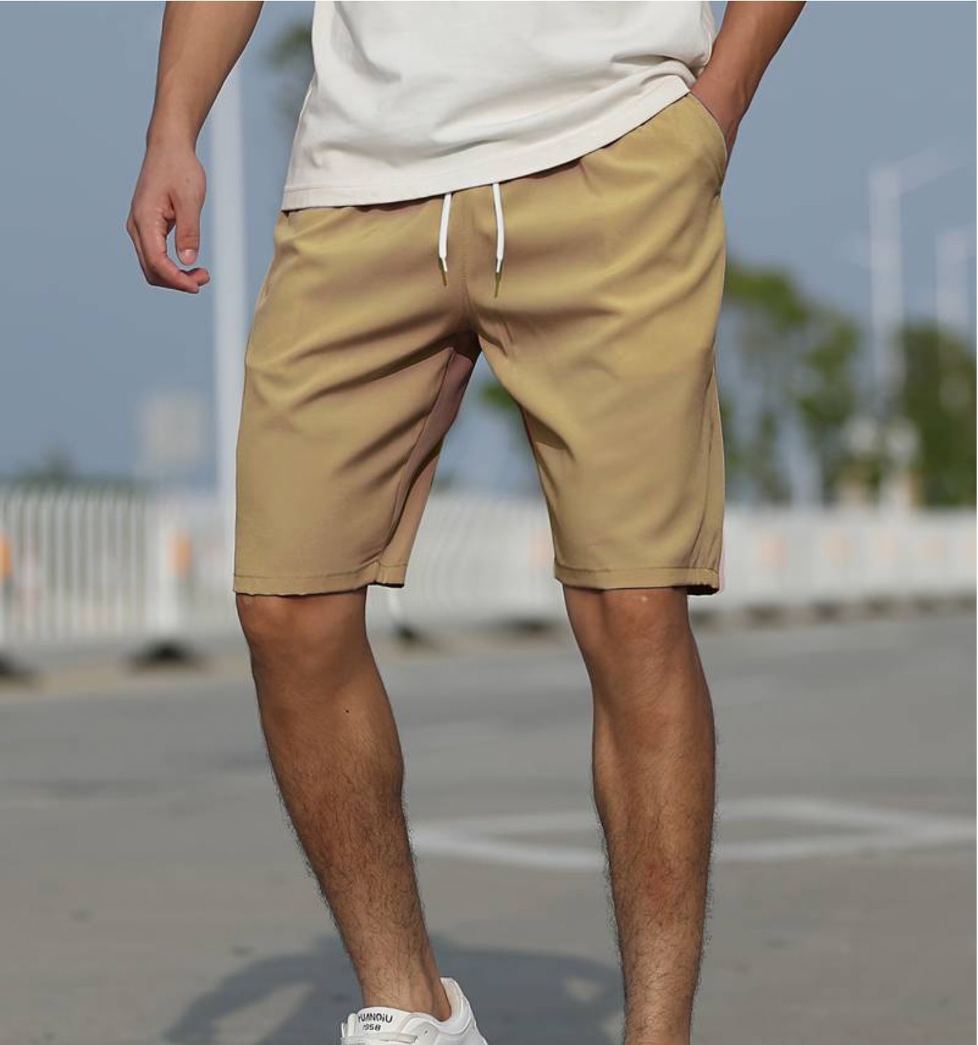 Men's Quick Dry Beach Shorts – Elastic Waist – Pocketed