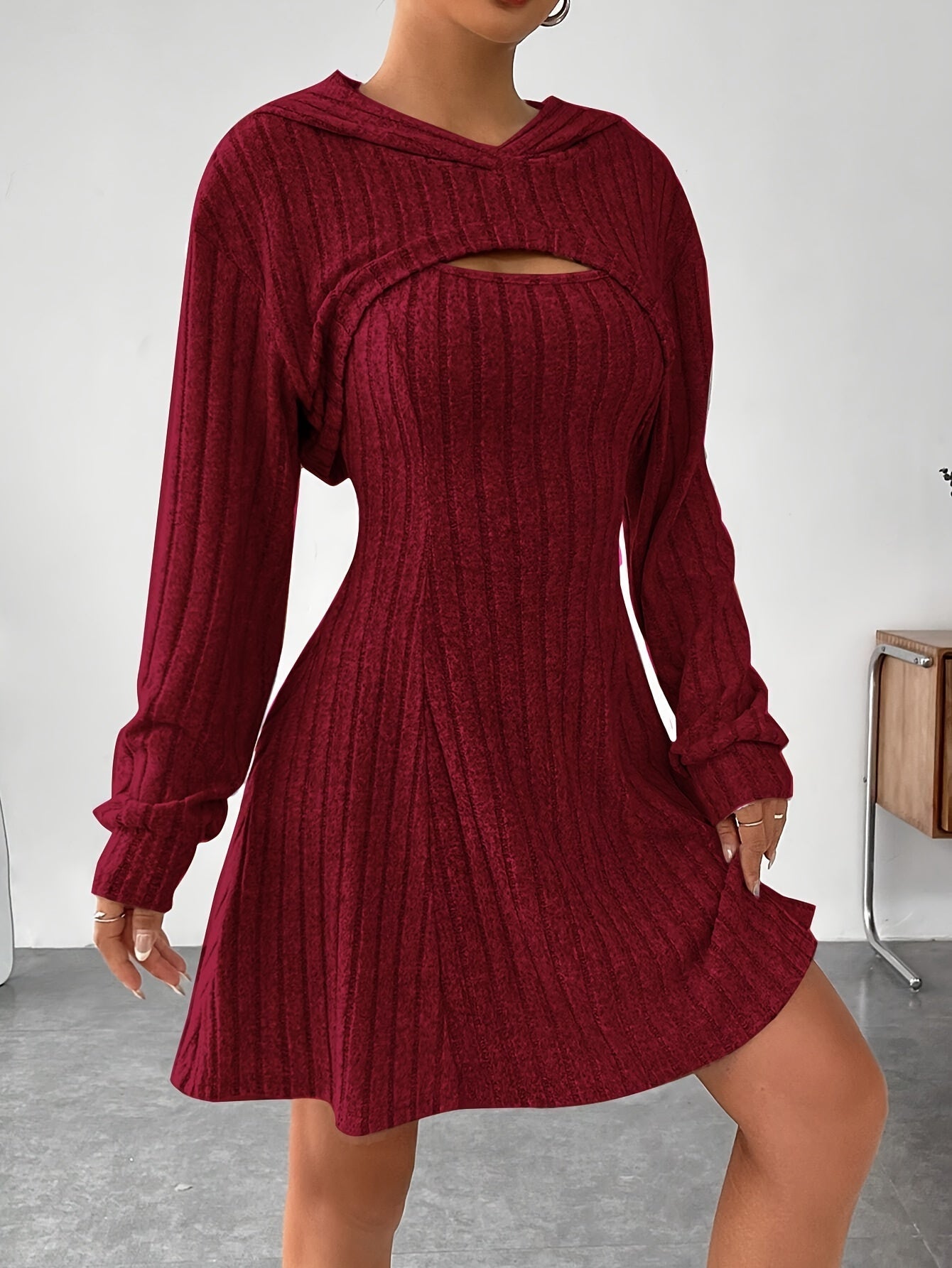 Cozy Women's Long Sleeve Knit Dress