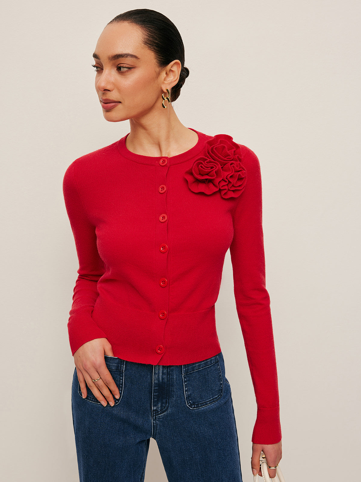 Colorful Blossom Pattern Sweater