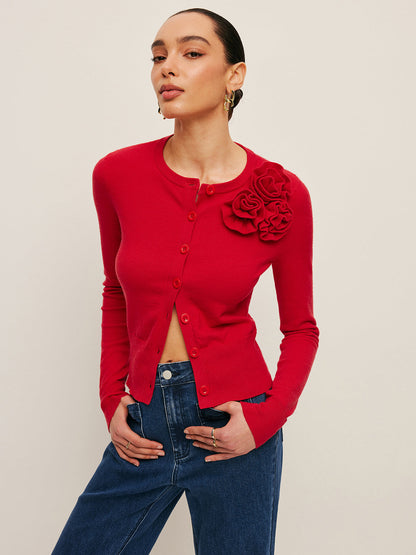 Colorful Blossom Pattern Sweater