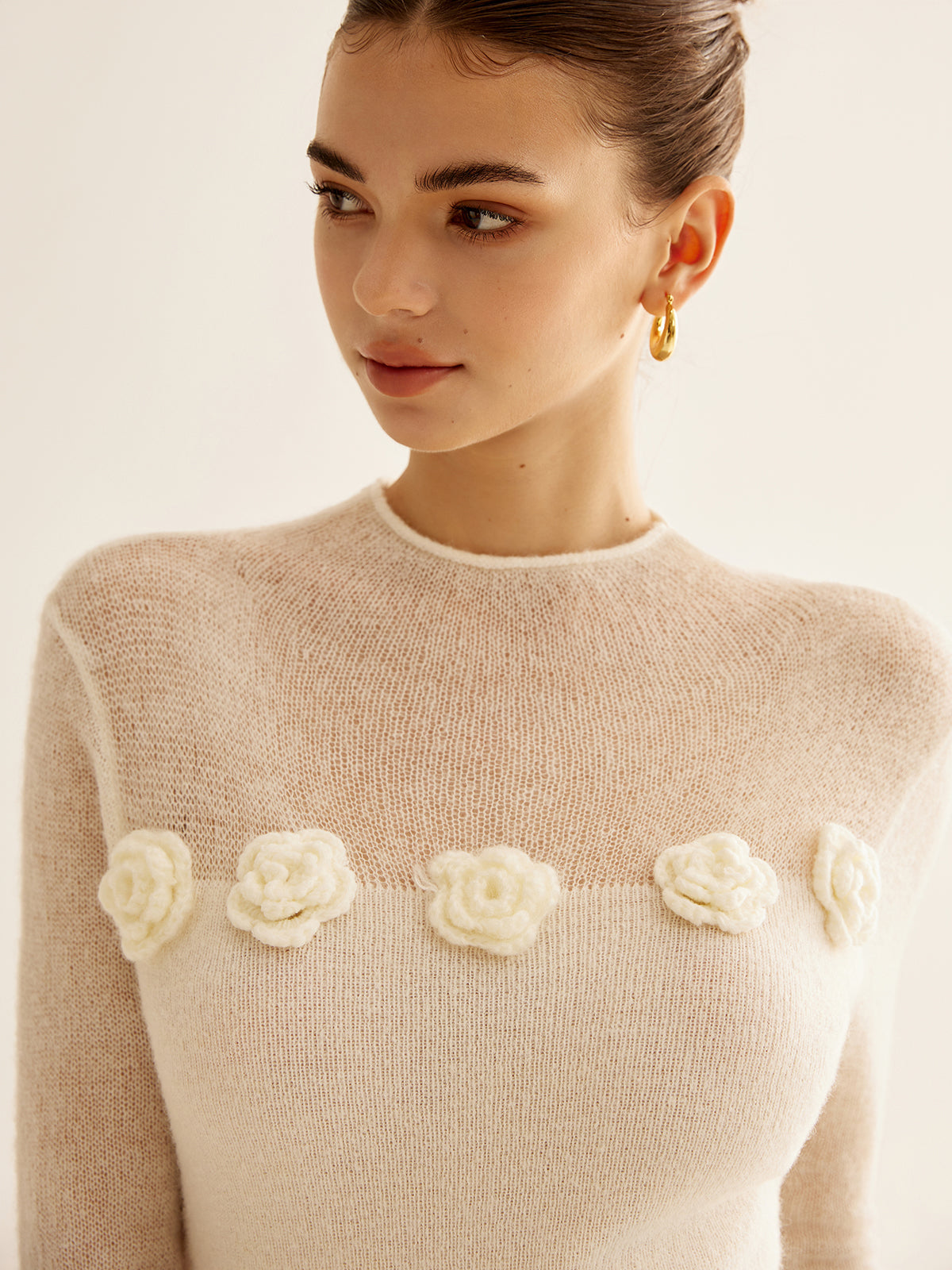 Pretty Floral Crochet Blouse