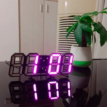 3D LED Wall Clock with Dimmable Lighting – Timora-Pink-The Livary