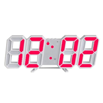 3D LED Wall Clock with Dimmable Lighting – Timora-Red-The Livary