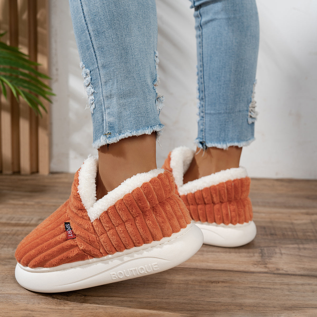 Warm Cozy Women's Slipper Shoes with Grip Soles