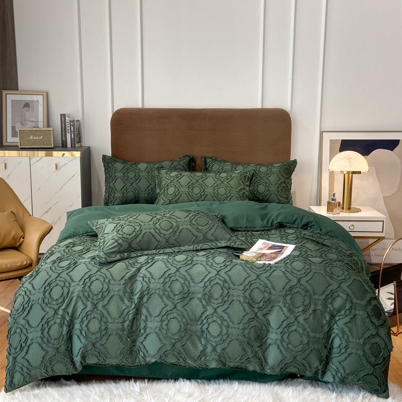 Contemporary Tufted Cotton Bedding Set