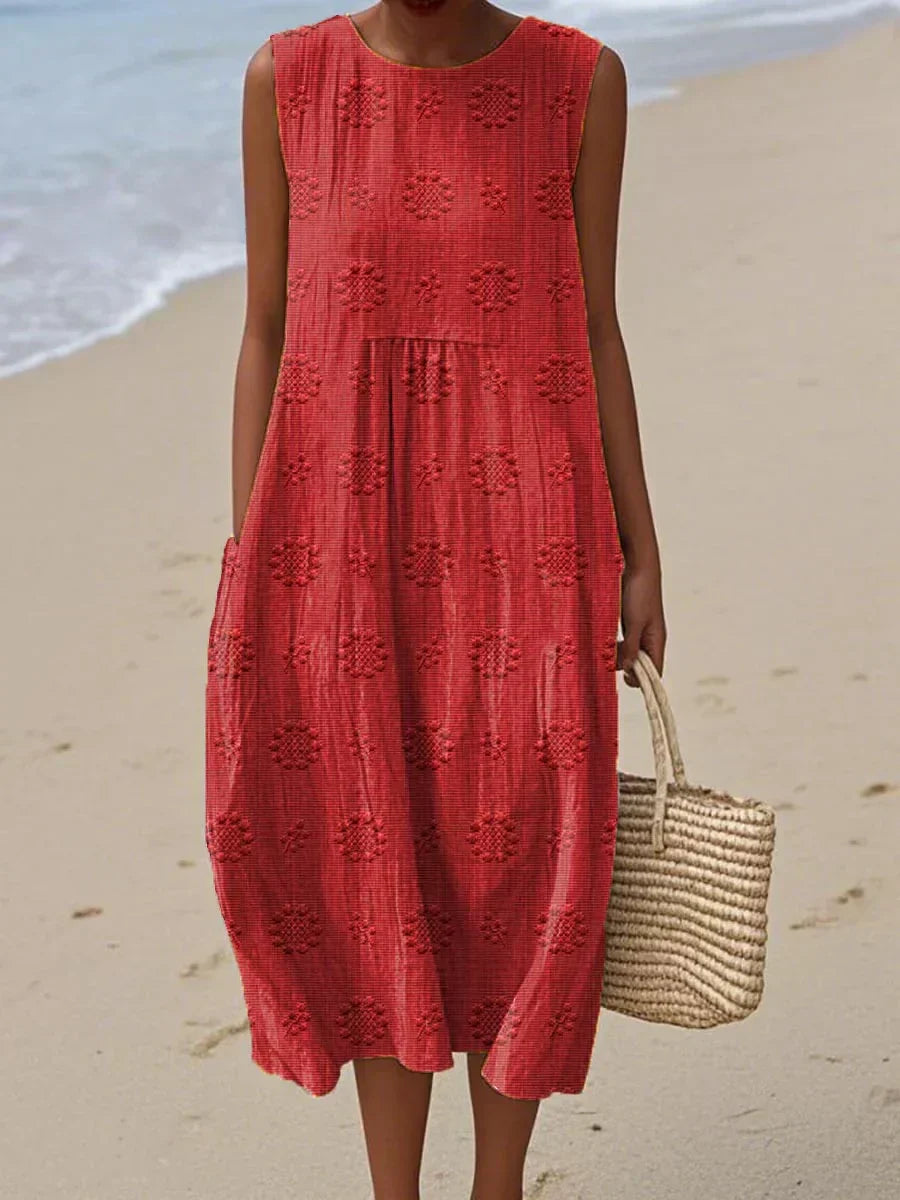 Floral Patterned Knee Length Dress