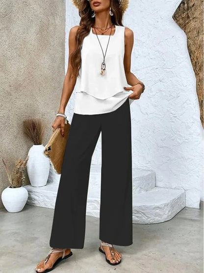 Ladies' 2 Piece Set - Tank Top and Loose Fit Pants