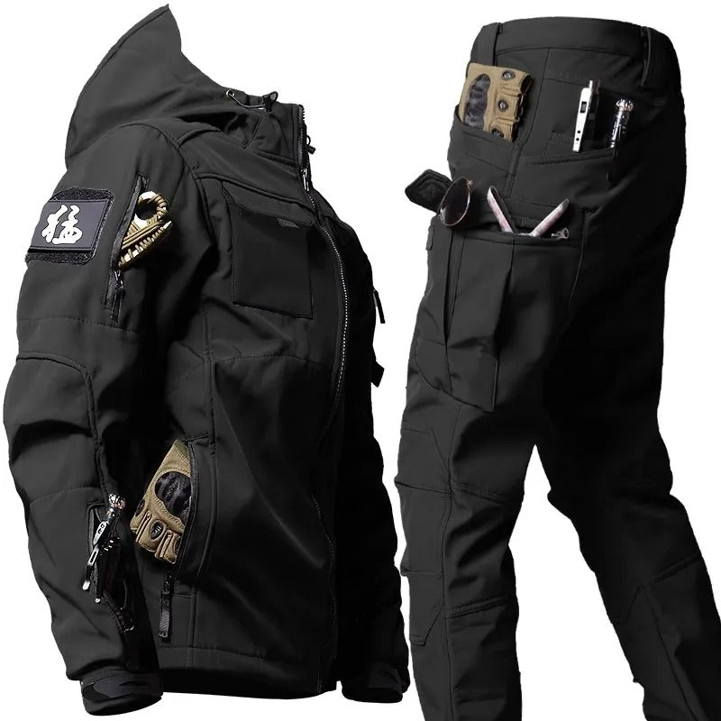 Waterproof Men's Hooded Rain Jacket Set
