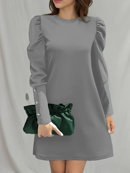 Women's Classic A-Line Dress with Buttons