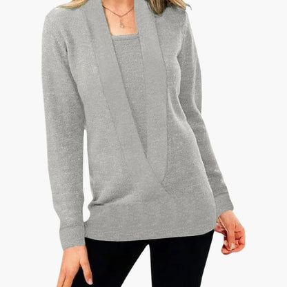Ladies' V-Neck Long Sleeve Winter Sweater