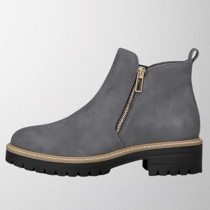 Comfortable Round Toe Zipper Boots