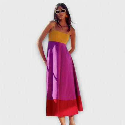 Vibrant Multi Color Sundress with Thin Straps