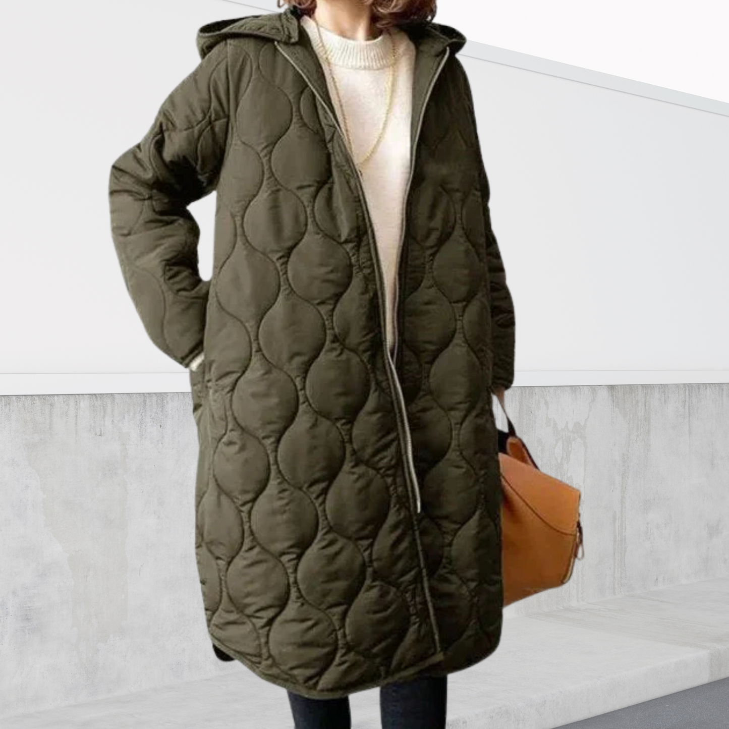 Large Hooded Winter Parka Coat with Faux Fur Details