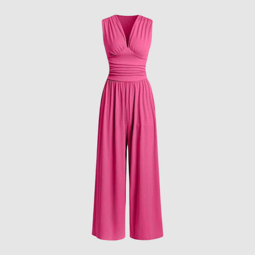 Relaxed Fit Wide Leg Comfort Jumpsuit