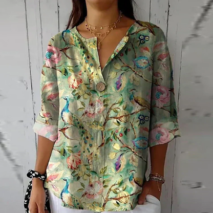 Ladies Elegant Flower Short Sleeve Tops