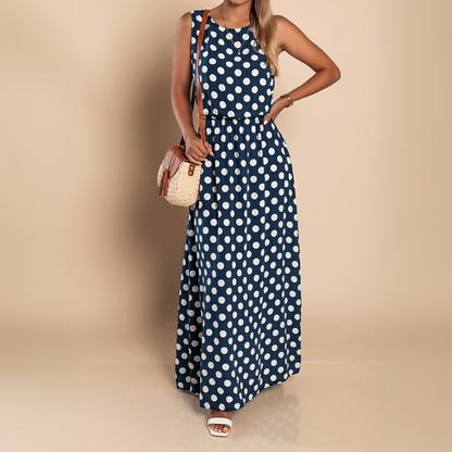 Stylish Spotted Long Maxi Dress