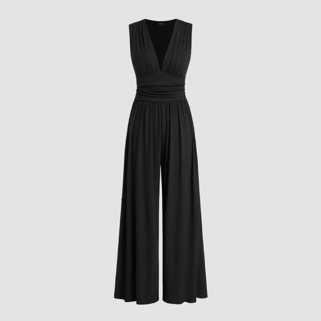 Relaxed Fit Wide Leg Comfort Jumpsuit