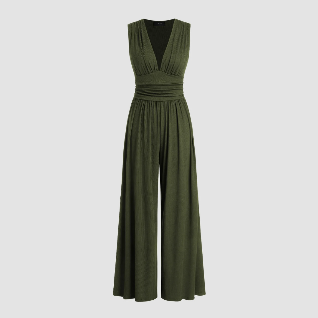 Relaxed Fit Wide Leg Comfort Jumpsuit
