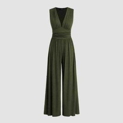 Relaxed Fit Wide Leg Comfort Jumpsuit