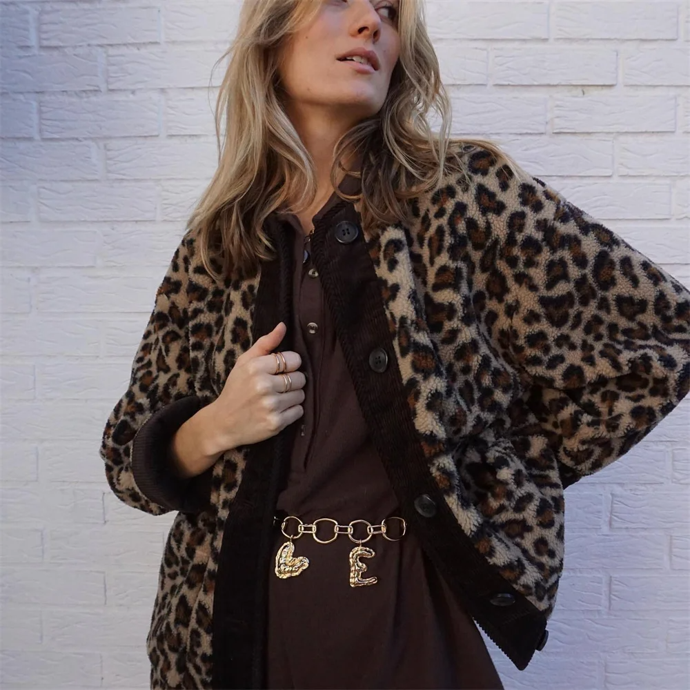 Women's Fashionable Leopard Coat Jacket