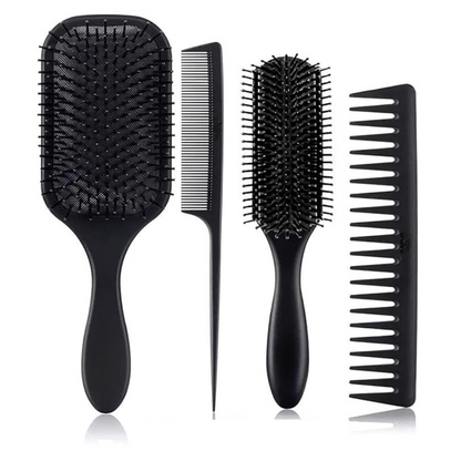 Easy Use 4 Piece Hair Brush Comb Set - Pexav