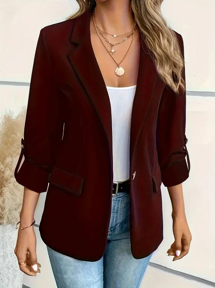 Image of Daniela | Women's Button-Up 3/4 Sleeve Blazer