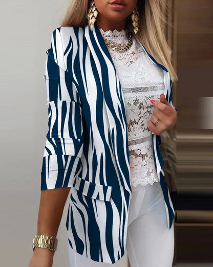 Stylish Womens 3/4 Sleeve Printed Jacket - Olytrend