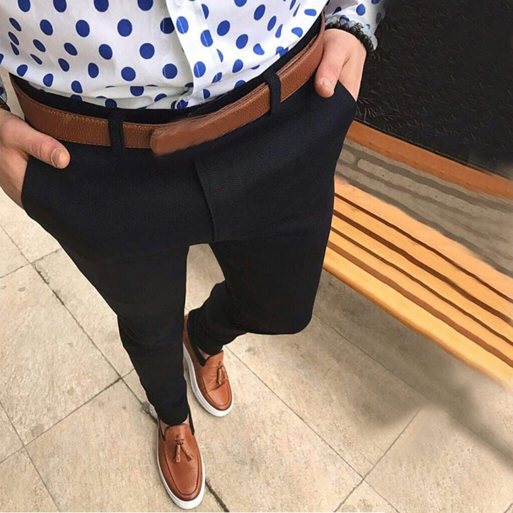 Slim Fit Mens Stretch Trousers for Work and Casual - Nocini