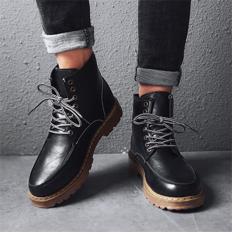 Men's Leather Lace Up Ankle Boots
