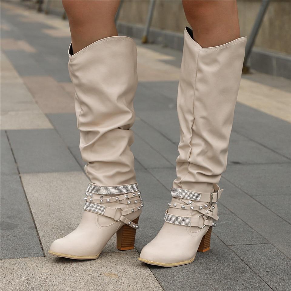 Pam Women's Tall Slouch Boots - Chunky Block Heel