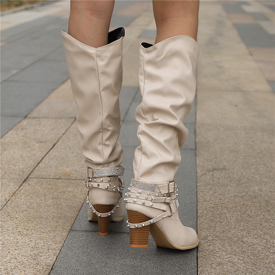 Pam Women's Tall Slouch Boots - Chunky Block Heel