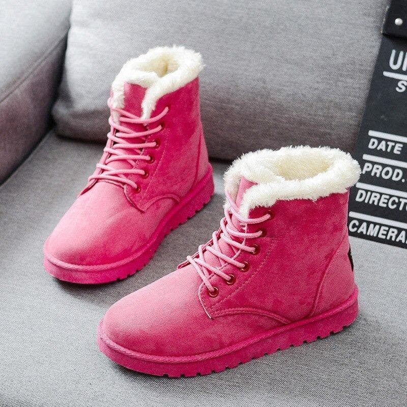Comfortable Women's Suede Ankle Boots with Lace Up