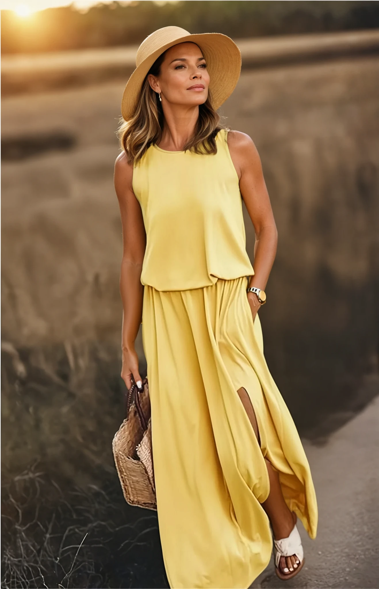 Chic Ladies' Round Neck Strapless Sundress