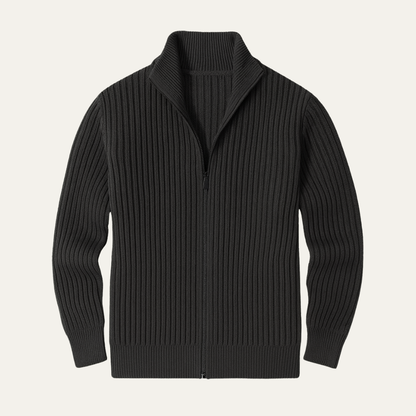 Warm Men's Cable Knit Zipper Cardigan Sweater - Nocini