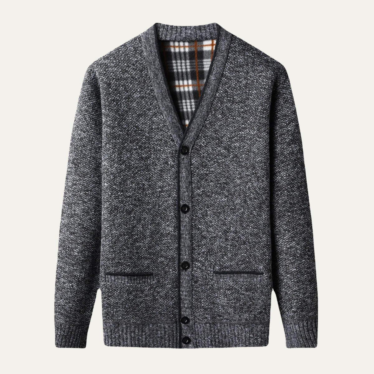Cozy Men's Crew Neck Knit Sweater Cardigan