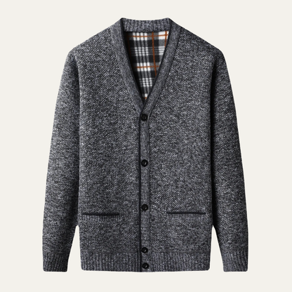 Cozy Men's Crew Neck Knit Sweater Cardigan