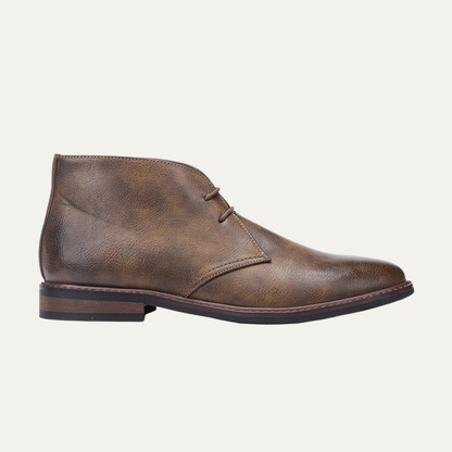 Brown Leather Ankle Boots for Men
