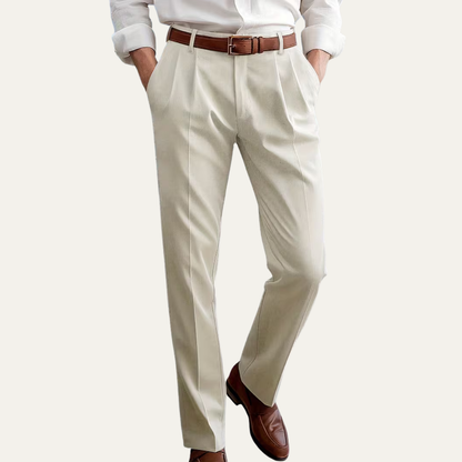 Relaxed Fit Linen Dress Pants for Men