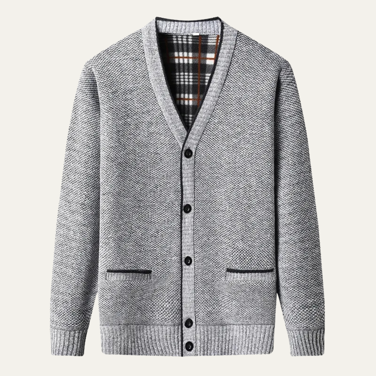 Cozy Men's Crew Neck Knit Sweater Cardigan