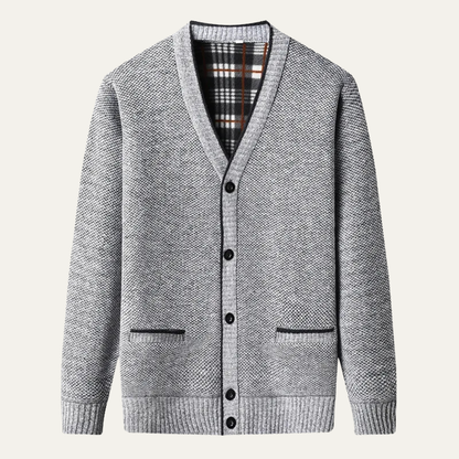 Cozy Men's Crew Neck Knit Sweater Cardigan