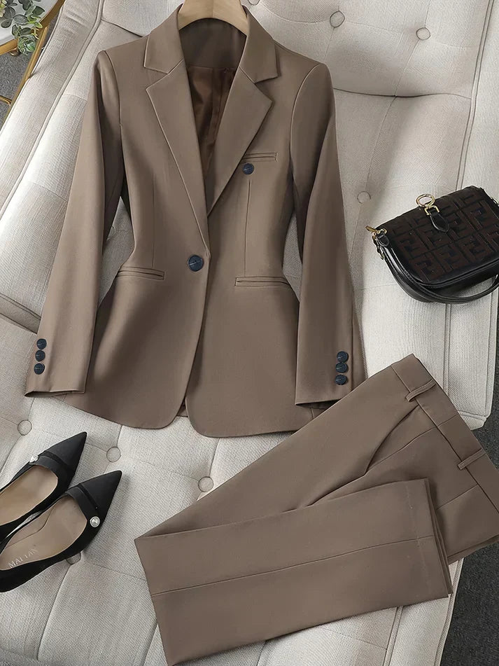 Timeless Fit Notched Lapel Jacket Set - Olytrend