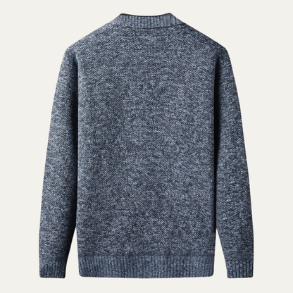 Cozy Men's Crew Neck Knit Sweater Cardigan