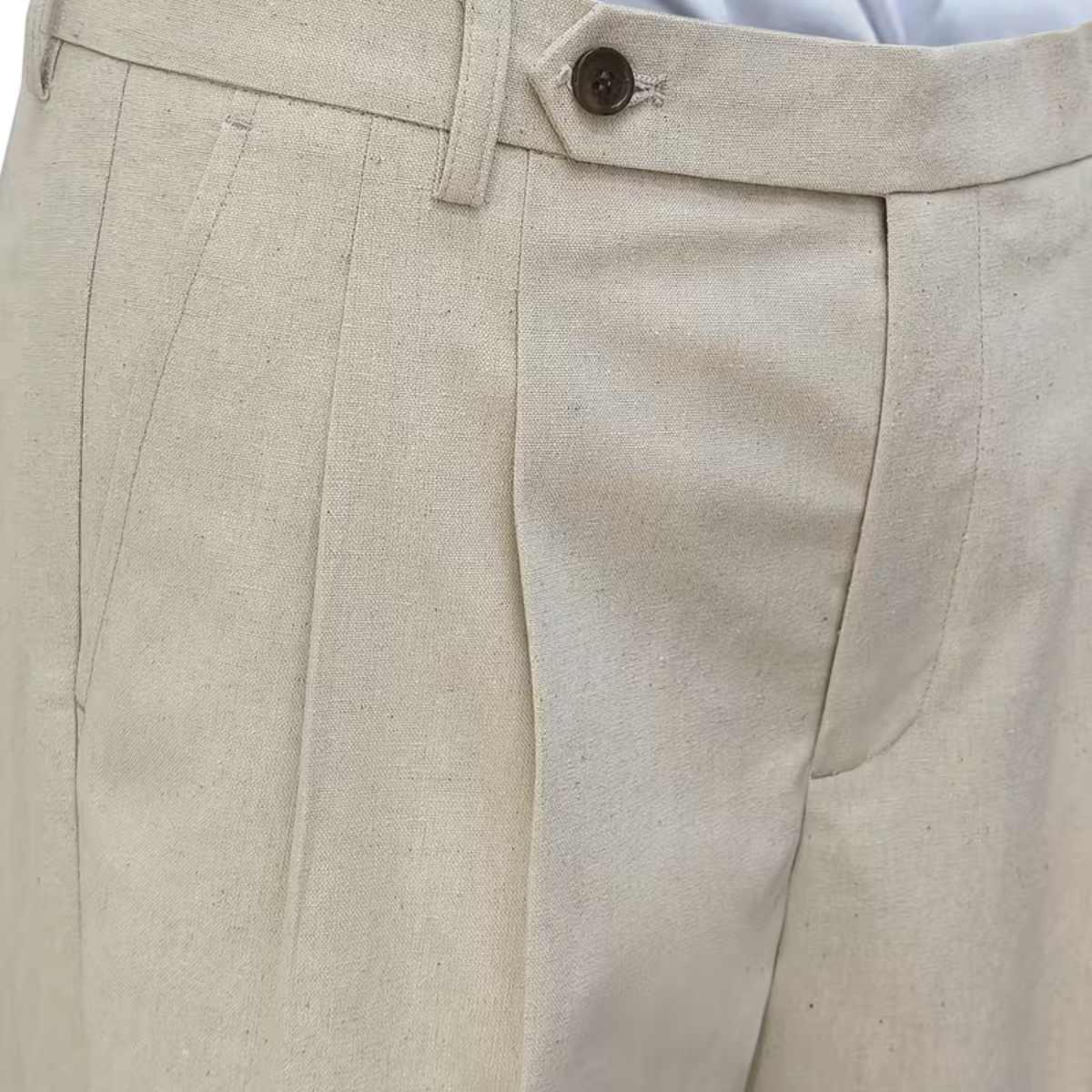 Relaxed Fit Linen Dress Pants for Men