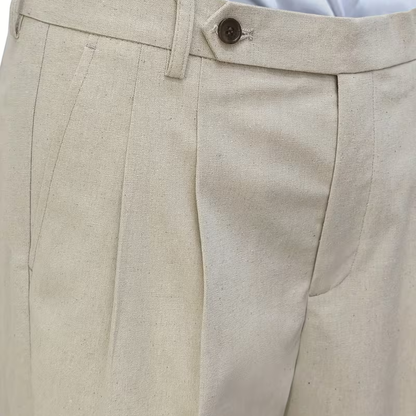 Relaxed Fit Linen Dress Pants for Men