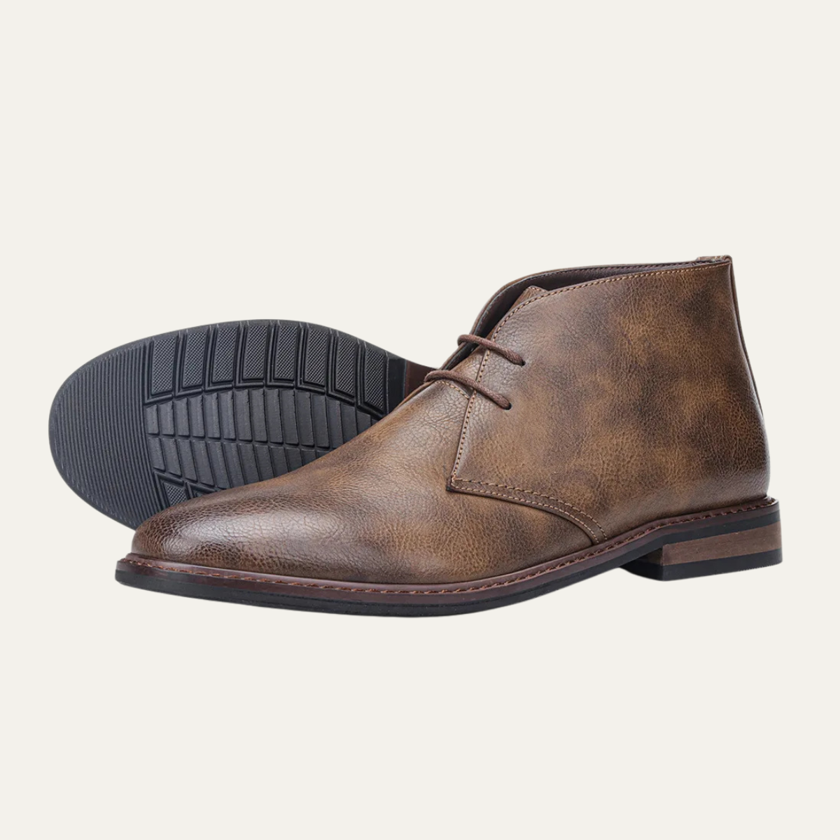 Brown Leather Ankle Boots for Men