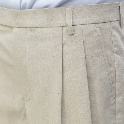 Relaxed Fit Linen Dress Pants for Men
