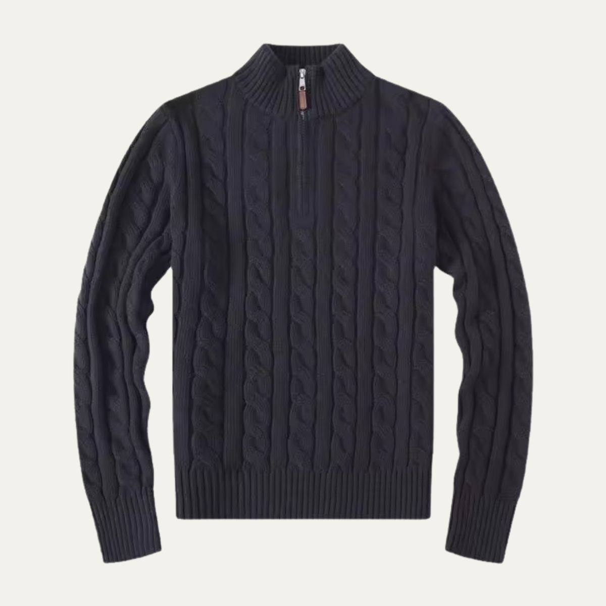 Thick Cable Knit Men's Quarter Zip Sweater