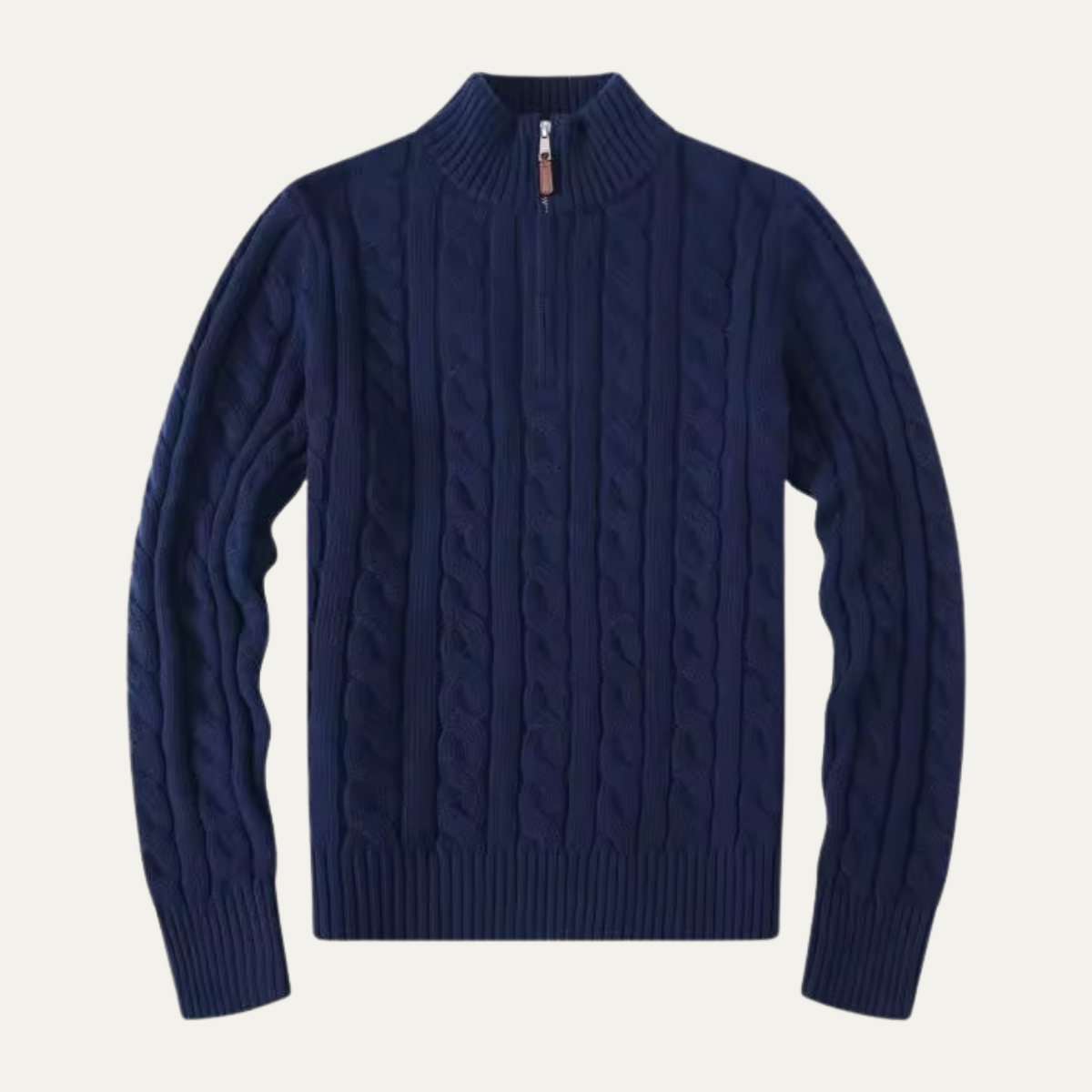 Thick Cable Knit Men's Quarter Zip Sweater