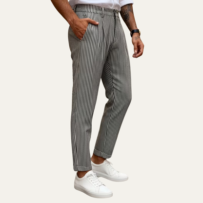 Classic Men's Black Stripe Formal Trousers